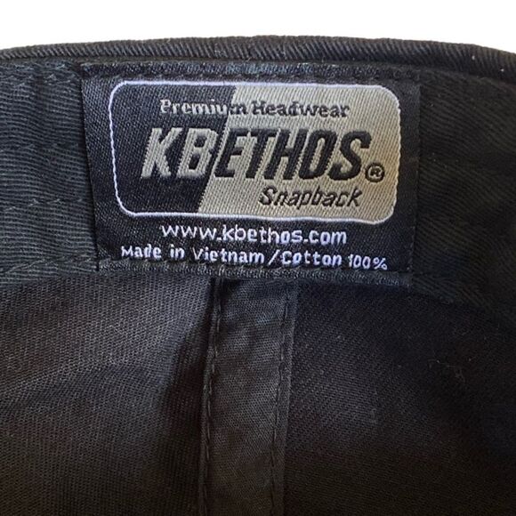 KB Ethos Grateful Embroidered Black Snapback Cotton Baseball Hat Cap - Picture 11 of 12